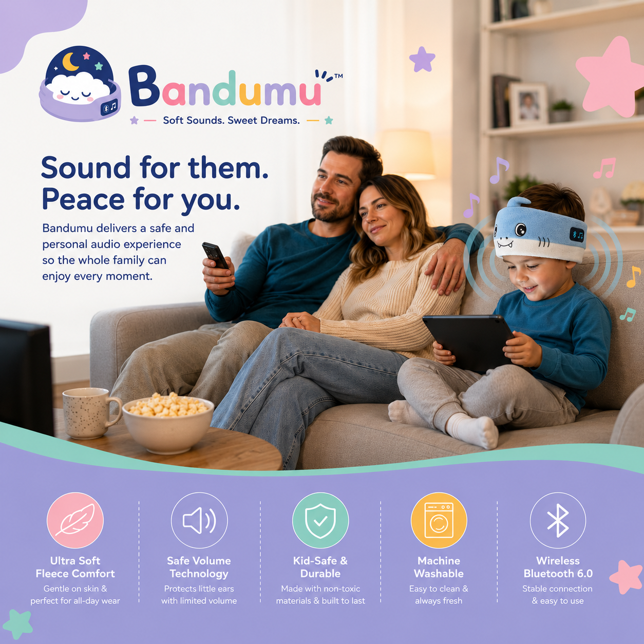 Bandeau Bluetooth Bandumu™ pour Enfants