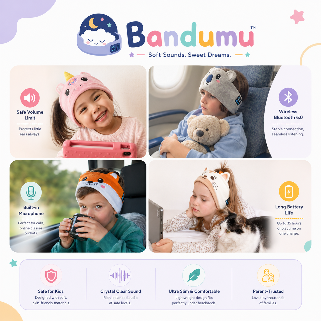 Bandeau Bluetooth Bandumu™ pour Enfants